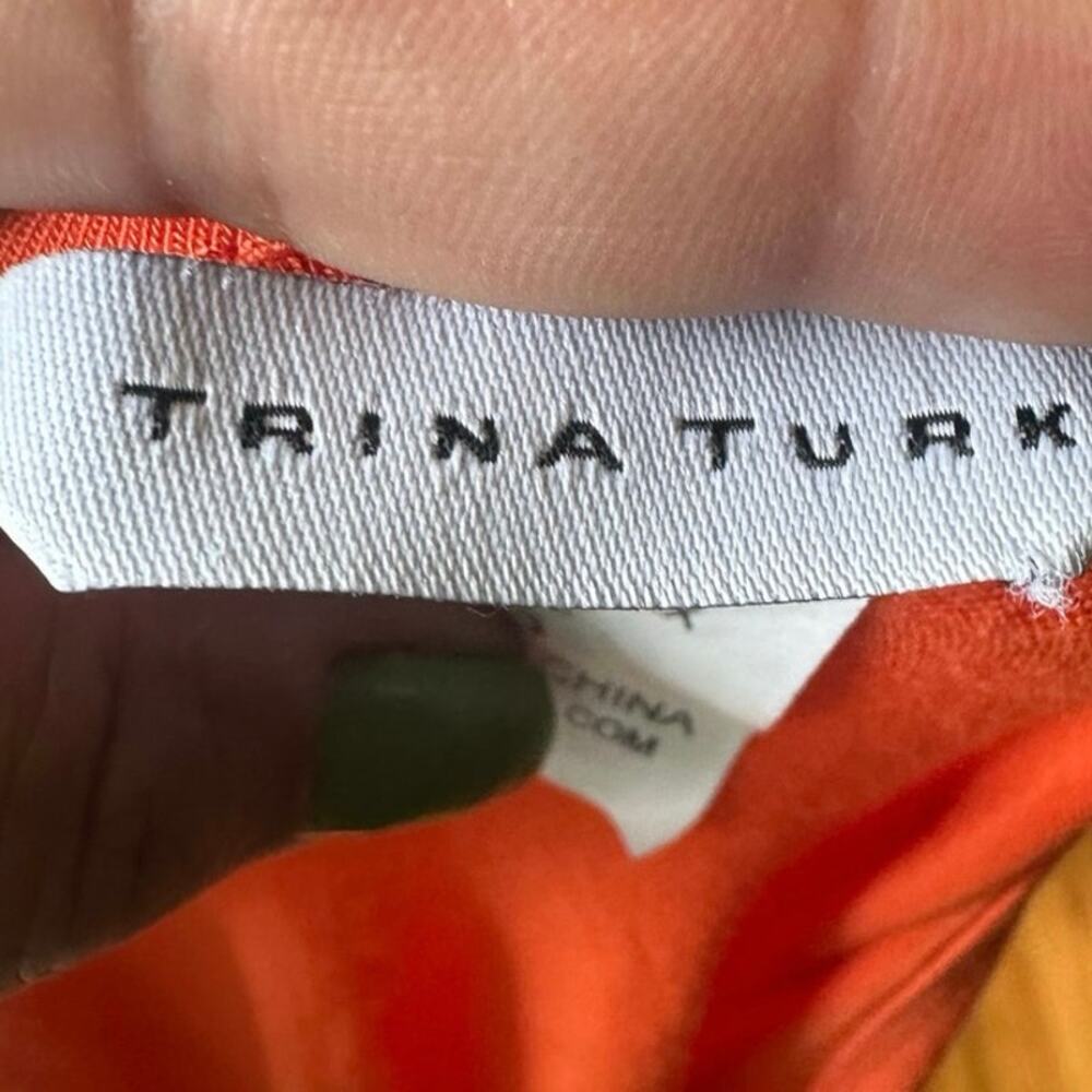 Trina Turk Nomad Orange Coverup Dress S Beaded Caftan Swim Resort Chic - Picture 6 of 7